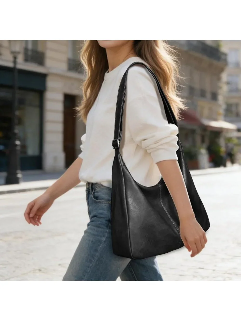 Chic Vegan Leather Hobo Bag for Women | Slouchy Shoulder Tote Purse